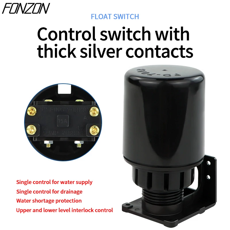1.2M controller Float switch Level controller contactor sensor, XO-70AB water level float controller 5A 200V