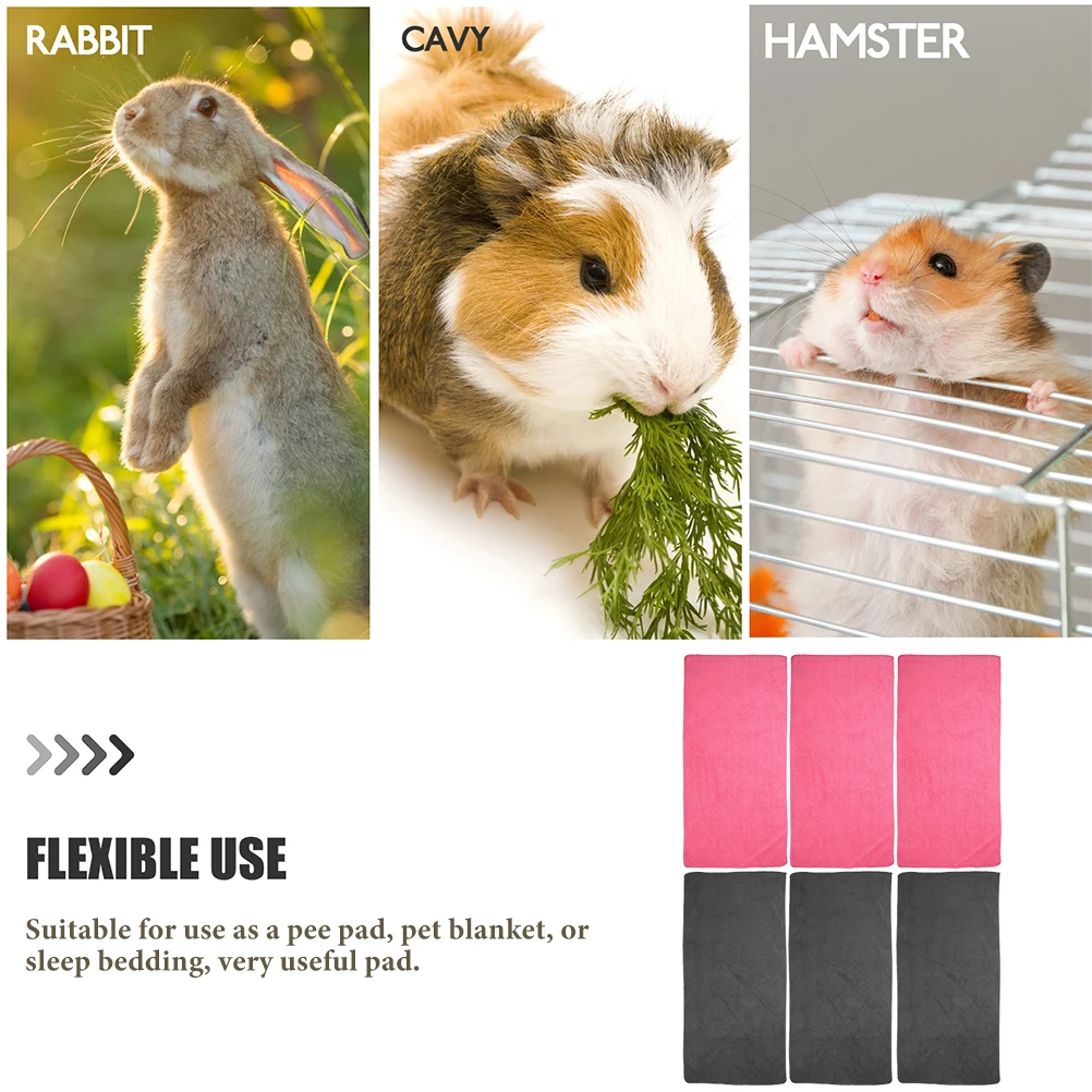 

10pcs Pet Blankets 30x60cm Pink Gray Guinea Pig Supplies Small Animal Bedding Washable Cage Liners Sleeping Mats for Hamster