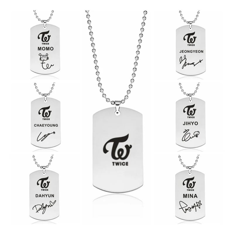 KPOP Twice Team Necklace Korean Fashion Stainless Steel Jewelry Accessories Rock Collar For Men Women Boy Girl