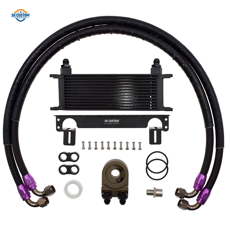 

SK CUSTOM Aluminum 13 Rows Oil Cooler Kit For Volkswagen Golf Gol Passat Polo Jetta Audi A3 Q3 Skoda 1.4t EA211 Engine