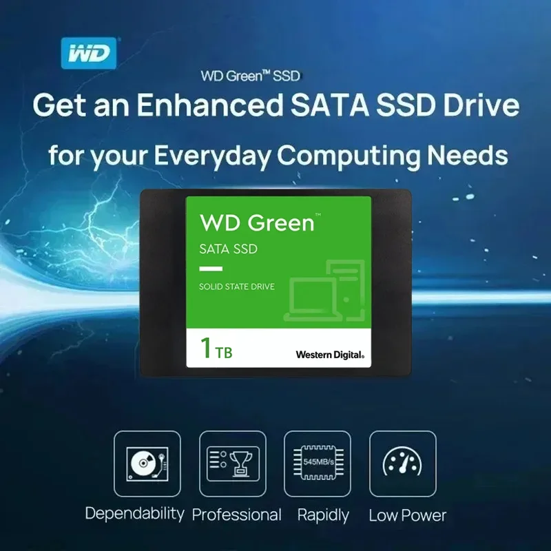 High Speed WD Western Digital SSD SATA3 2.5" Internal Hard Disk 1TB 2TB Internal Solid State Drive for Desktop Laptop Upgrade view 4