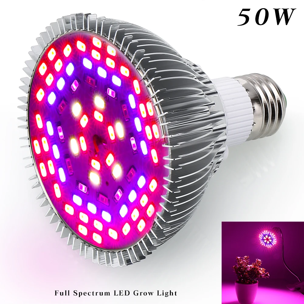 Imagem -02 - Full Spectrum Led Grow Light Phytolamp Quente Luzes da Planta Lâmpada para Flores Sementes Growbox Interior 50w 78 Leds