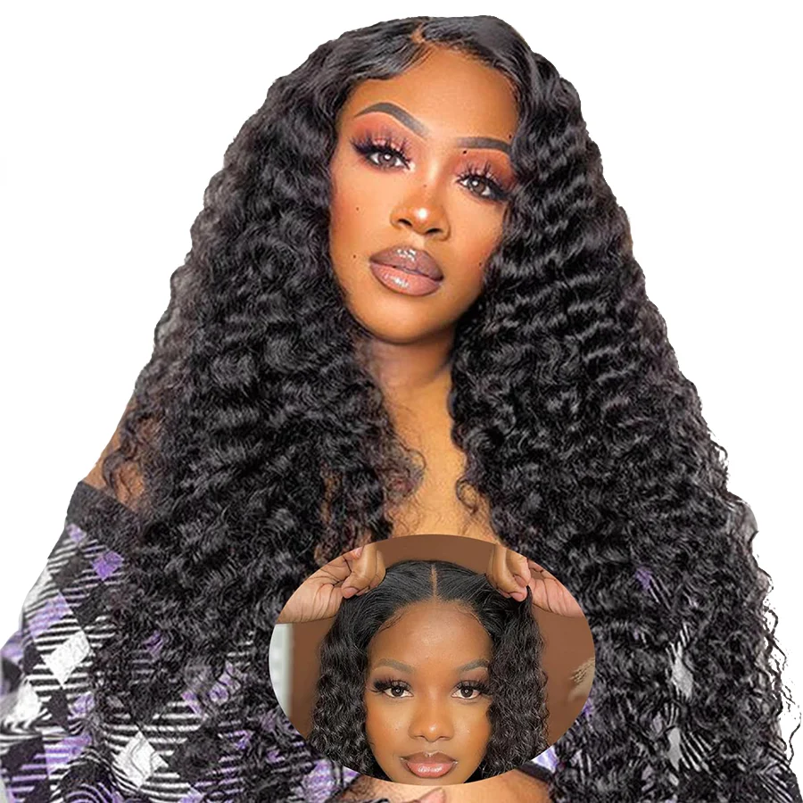 

Glueless Pre Plucked Pre Cut Closure Wigs Deep Curly Human Hair Lace Front Wig Glueless Cheap Lace Front Human Hair Wigs