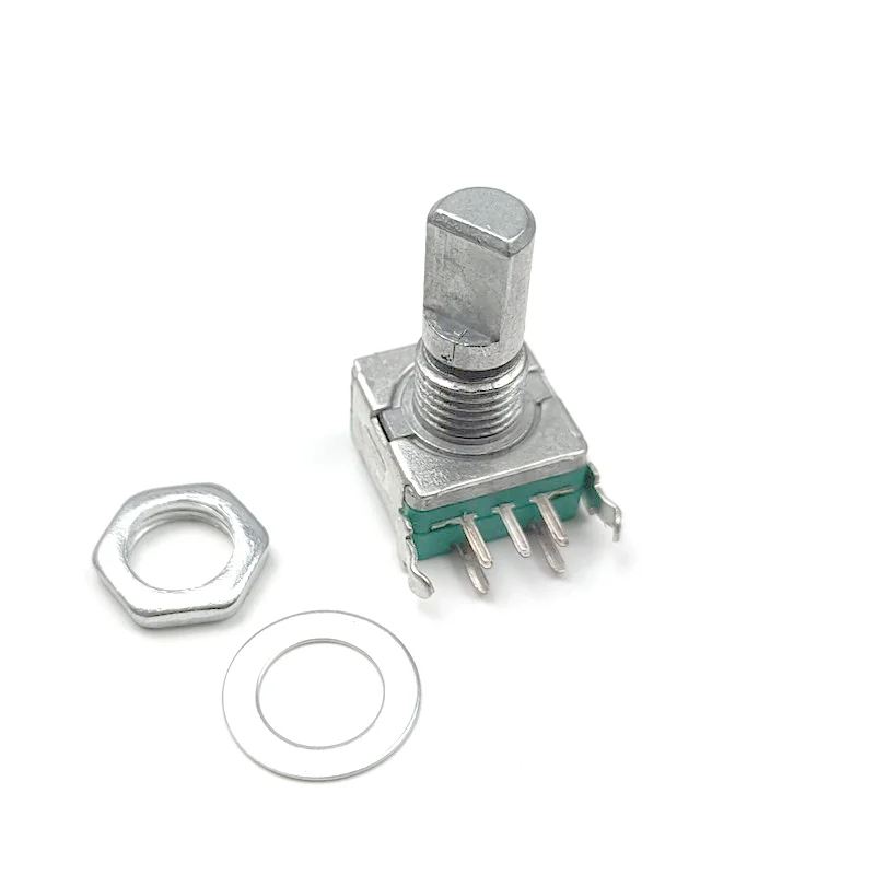 EC11 360 Degree Rotary Encoder 5Pin Right Angle Side Mount with Push Button Switch Audio Digital Potentiometer Knob 15mm 20mm