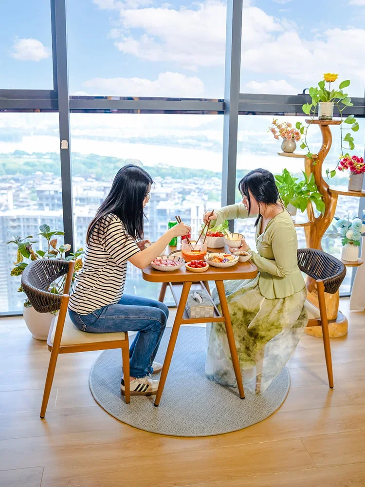 Table and chairs, balcony, surrounding stove Internet celebrity chairs small apartment three-piece set