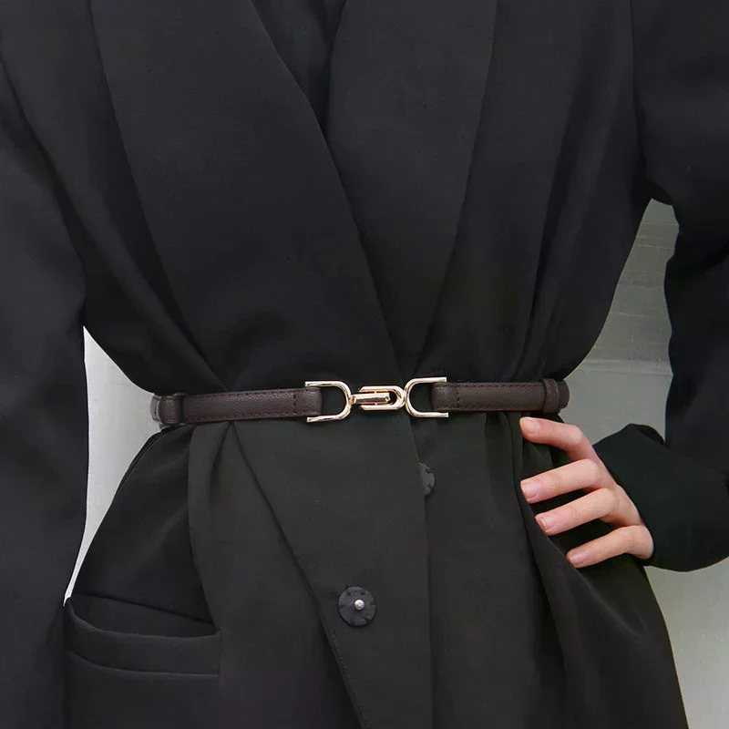 Cintura da donna Cinture a corsetto in pelle PU per donna Cintura in vita con fibbia in metallo Cintura per cappotto per il tempo libero