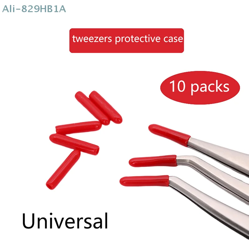 10Pcs Grafting Eyelashes Tweezers Rubber Covers Tweezers Tips Protect Case Prevent Tweezer From Hit Lashes Auxiliary Tools