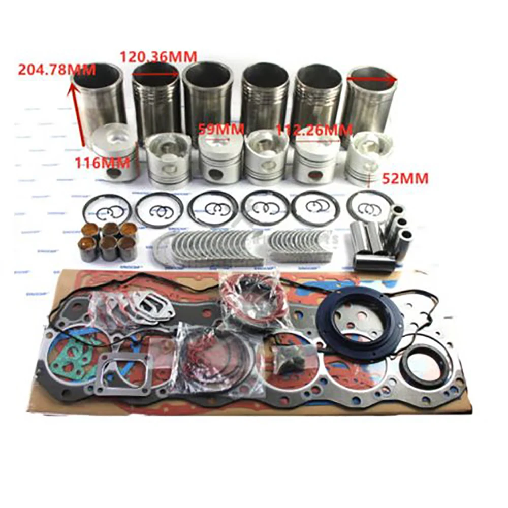 

6D15 6D15T Engine Rebuild Kit For Mitsubishi CAT Kobelco SK200-5 SK220-2/5 Kato HD900 HD800 Crane Excavator ME030913 ME999219