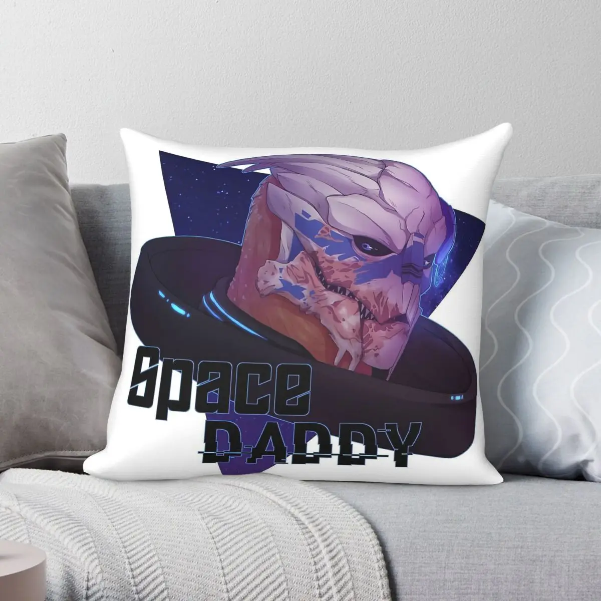 Mass Effect Garrus Vakarian Square Pillowcase Polyester Linen Velvet Pattern Decor Throw Pillow Case Sofa Seater Cushion Cover