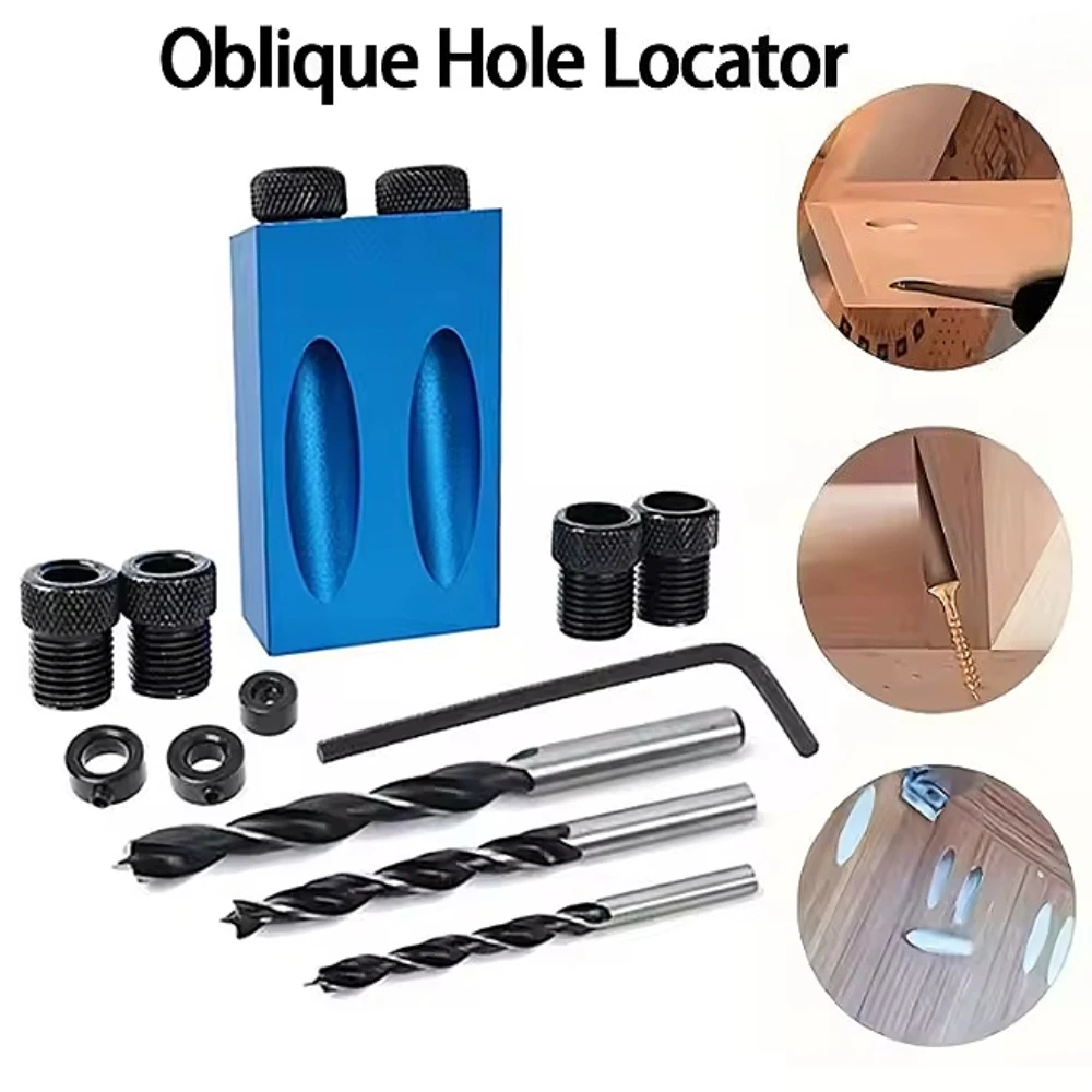 

14Pcs Pocket Hole Screw Jig 15 Degrees Dowel Drill Joinery Kit Carpenters Wood Woodwork Guides Joint Angle Locator Tool