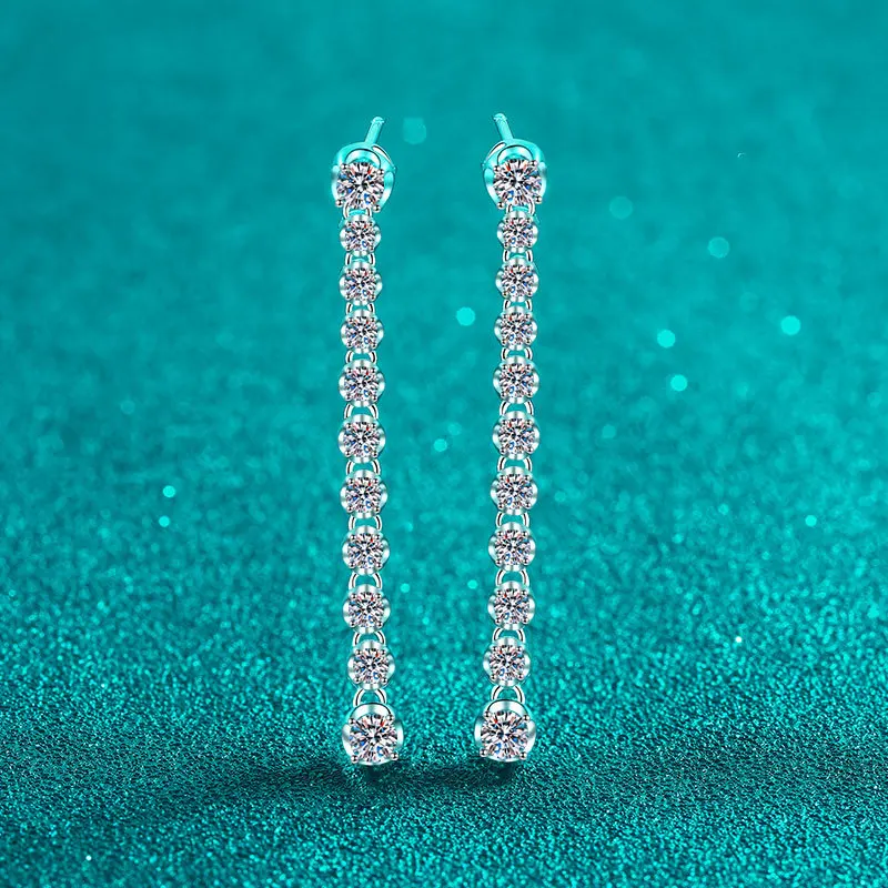 1.98ct Moissanite Earrings for Women Lab Grown Diamond Ear Studs 925 Sterling Silver Fine Jewelry Gift