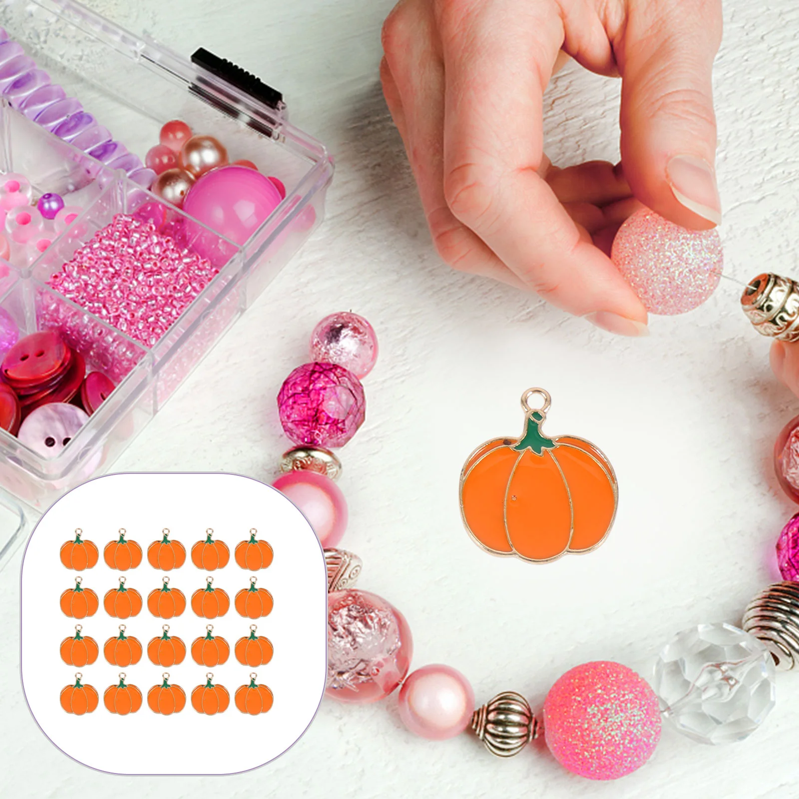 20 Pcs Pumpkin DIY Pendant Stuff for Teens Necklace Charm Alloy Jewelry Earring Charms Halloween Accessories