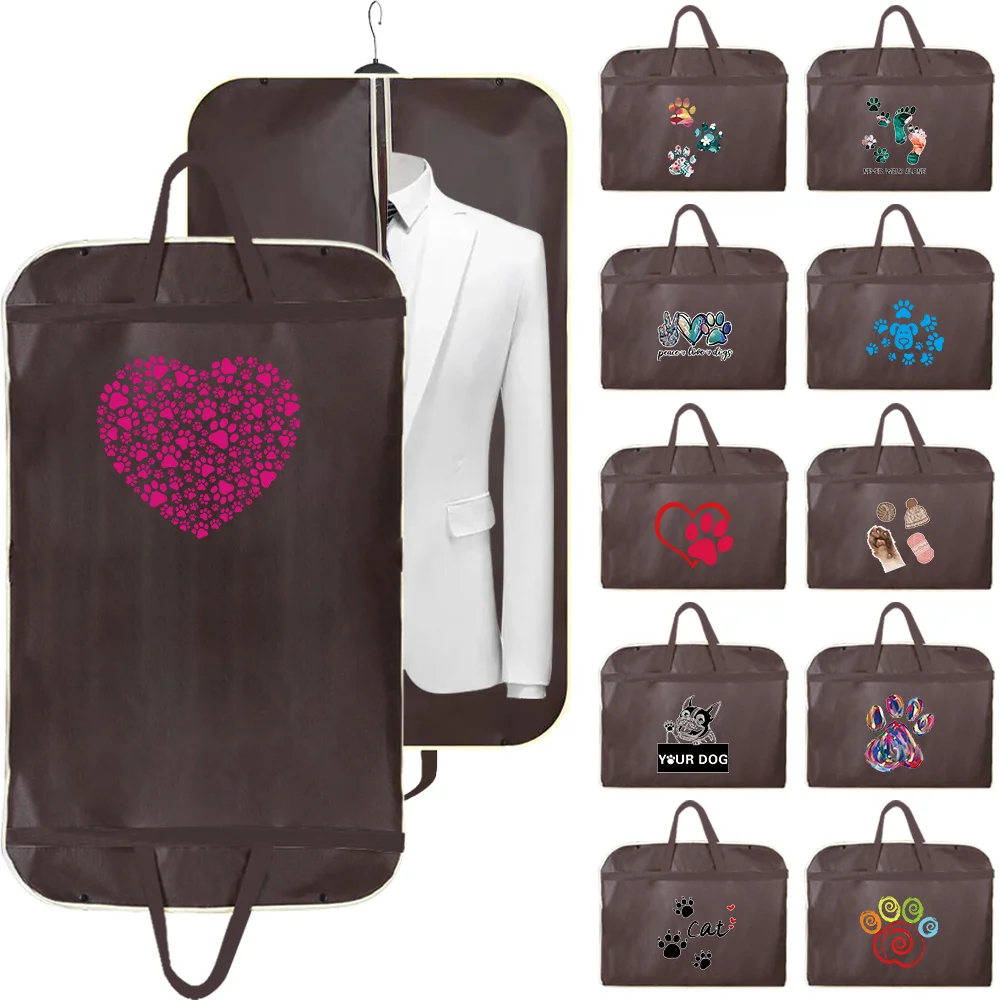 

Dust Clothing Covers Wedding Dress Cover Dustproof Suit Coat Protector Hanging Garment Bags Footprints Printed Clothes Organizer