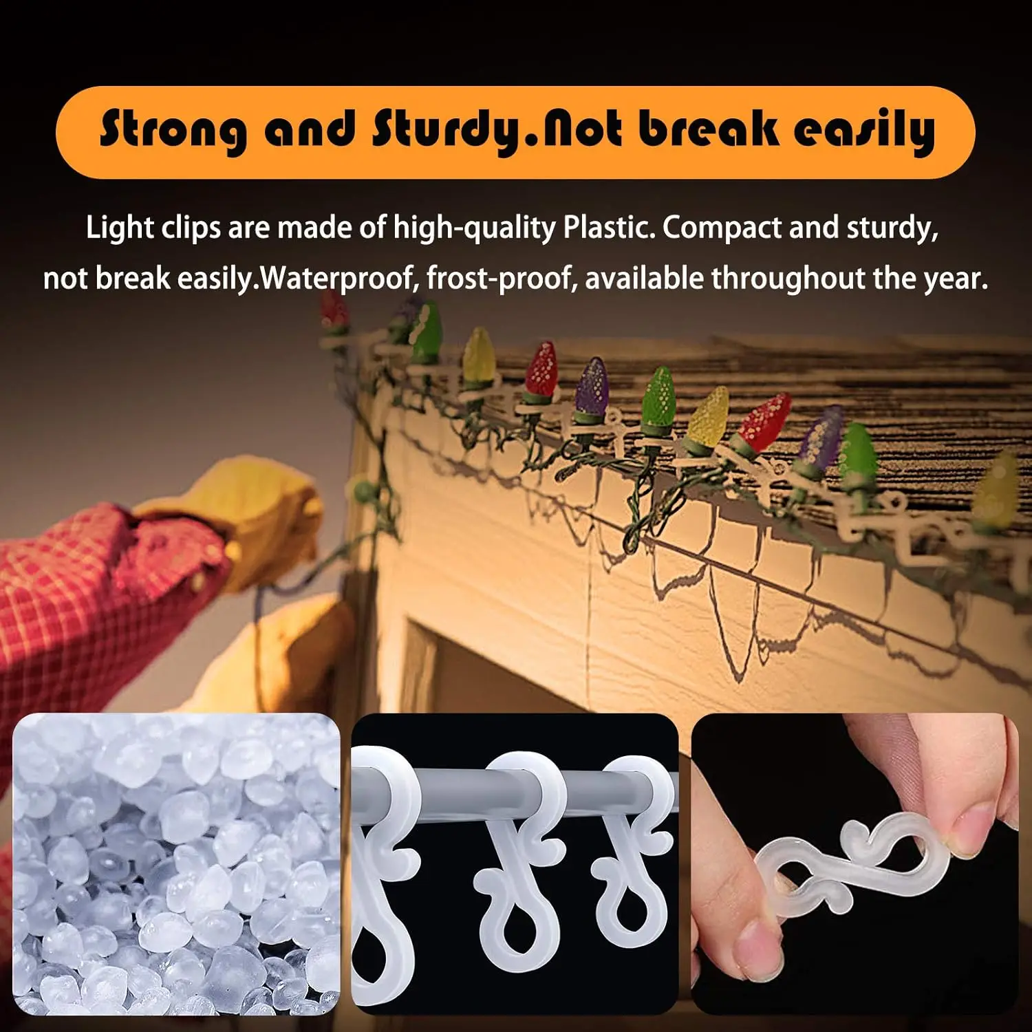 Picture 3: 10-100Pcs Christmas Light Clips Gutter Hanger Hooks S Clips for Hanging Outdoor String Lights Rope Lights Xmas Tree Decoration