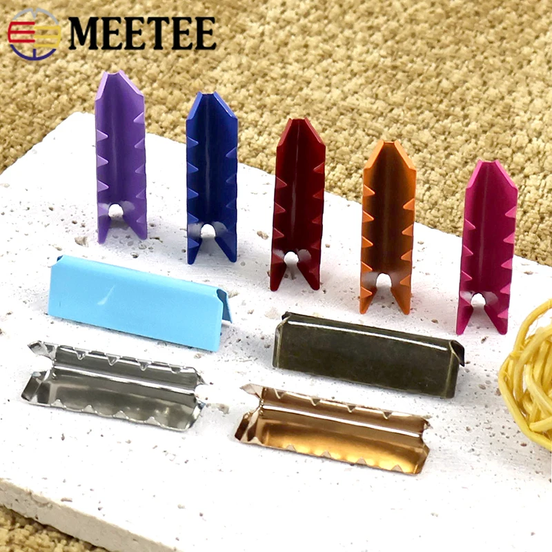 

50/100Pcs 25/32mm Colorful Metal Tail Clip Buckle Webbing Zipper Closure End Clips Clasp Bag Strap Lock Buckles Accessories