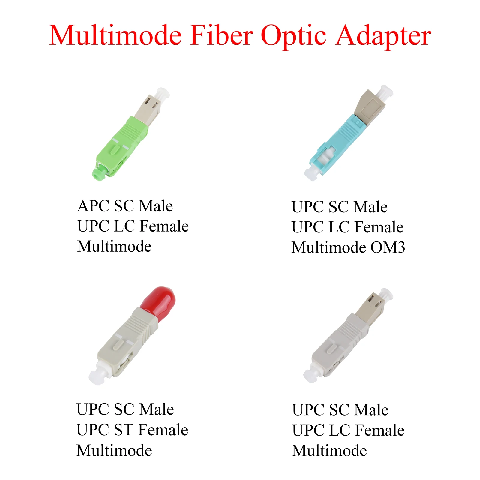 

5Pcs Fiber Optic APC/UPC SC Male to UPC LC/ST Female Adapter Multimode OM3 Converter Hybrid Connector