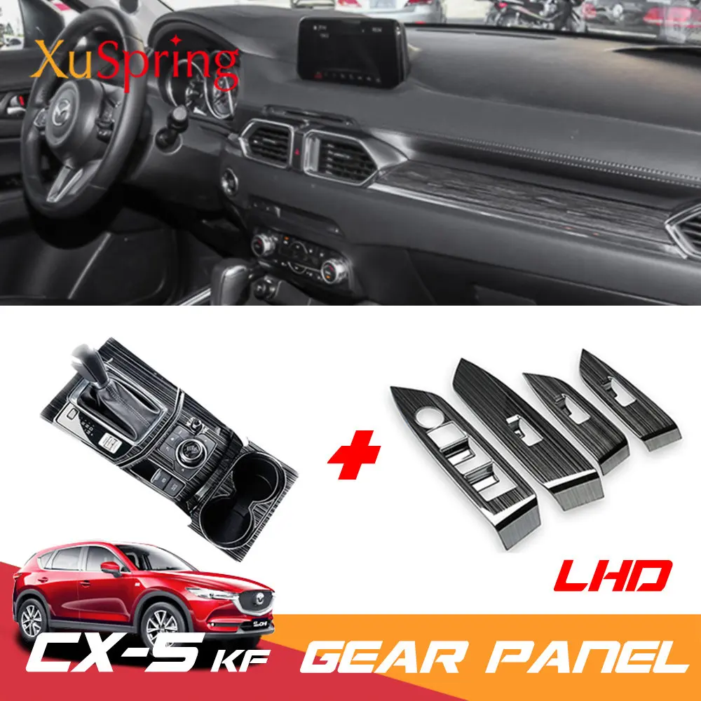 Car Gear Shift Box Window Switch Panel Cover Trim For Mazda CX-5 CX5 2017-2020 2021 2022 2023 2024 KF LHD Sticker Strip Garnish