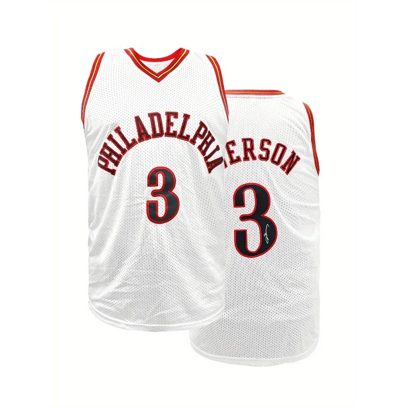 Men's #3 White Basketball Jersey Breathable Sleeveless V-Neck Embroidery Sports Uniform for Training, Competition, Casual Wear