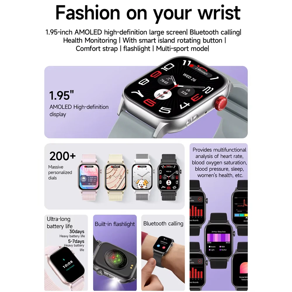 เจ้าของเวลา 2025 สมาร์ทนาฬิกาผู้หญิงสุขภาพประจําเดือน Heart Rate Sleep ฟิตเนสออกกําลังกาย Tracker ทํา/รับสายโทรศัพท์ smartwatch