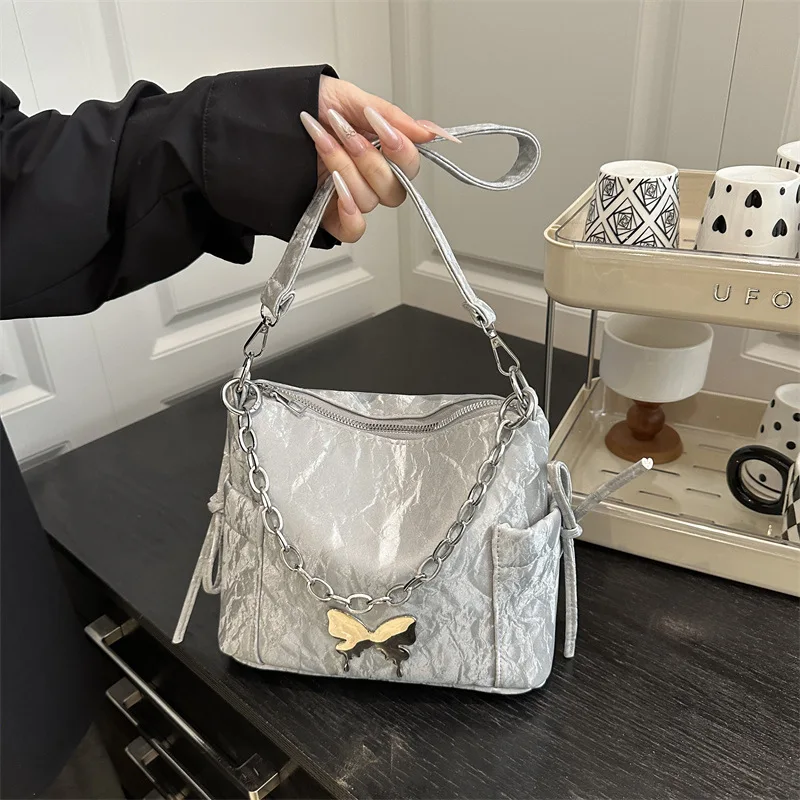 

Niche Design Shoulder Bag 2025 New Butterfly Elements Trendy Fashion Underarm Bag Personalized Simple Commuter Messenger Bag