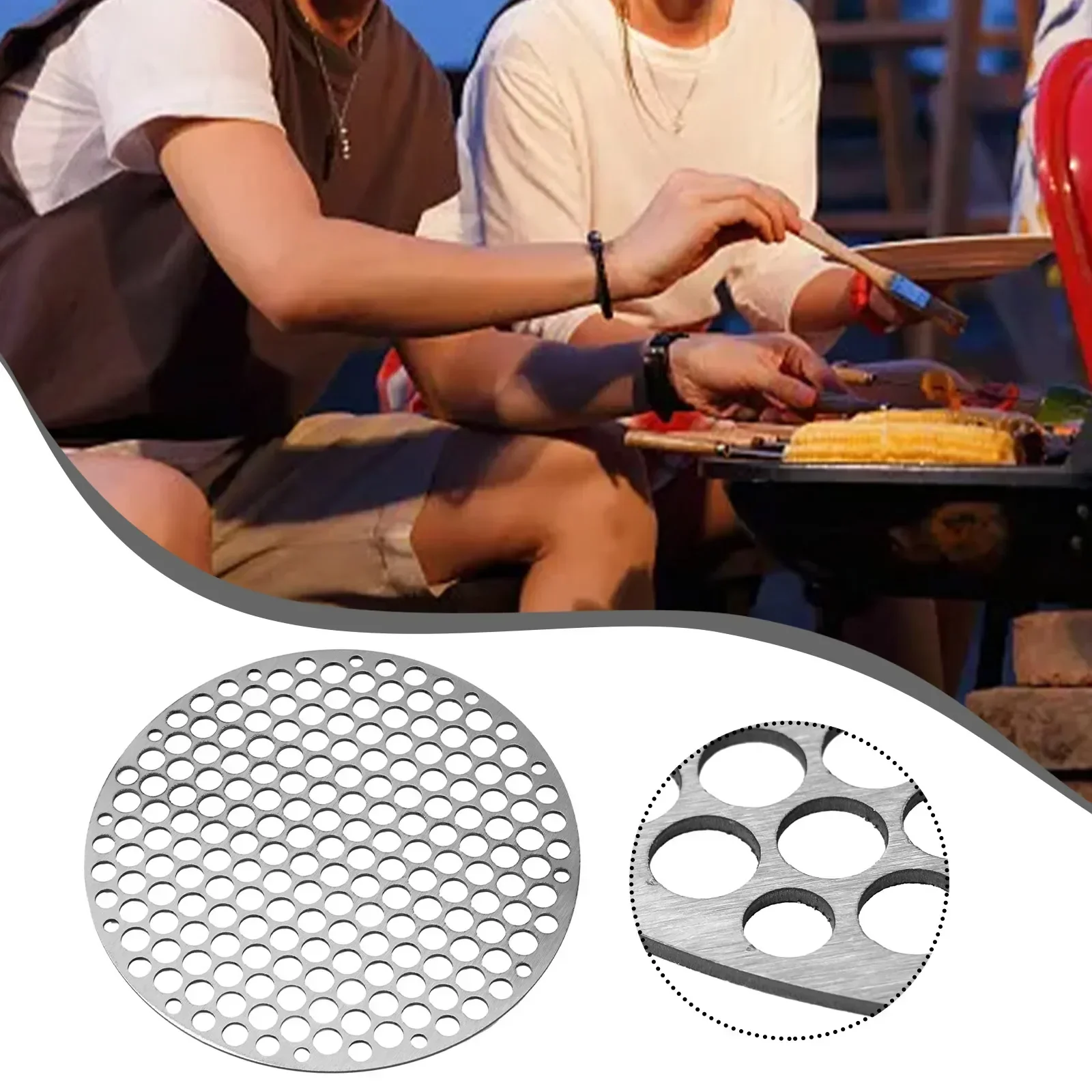 18-30cm Siatka do grillowania ze stali nierdzewnej Okrągła metalowa siatka do grillowania Siatka do grillowania Camping Piknik Stojak na żywność Grill Akcesoria kuchenne