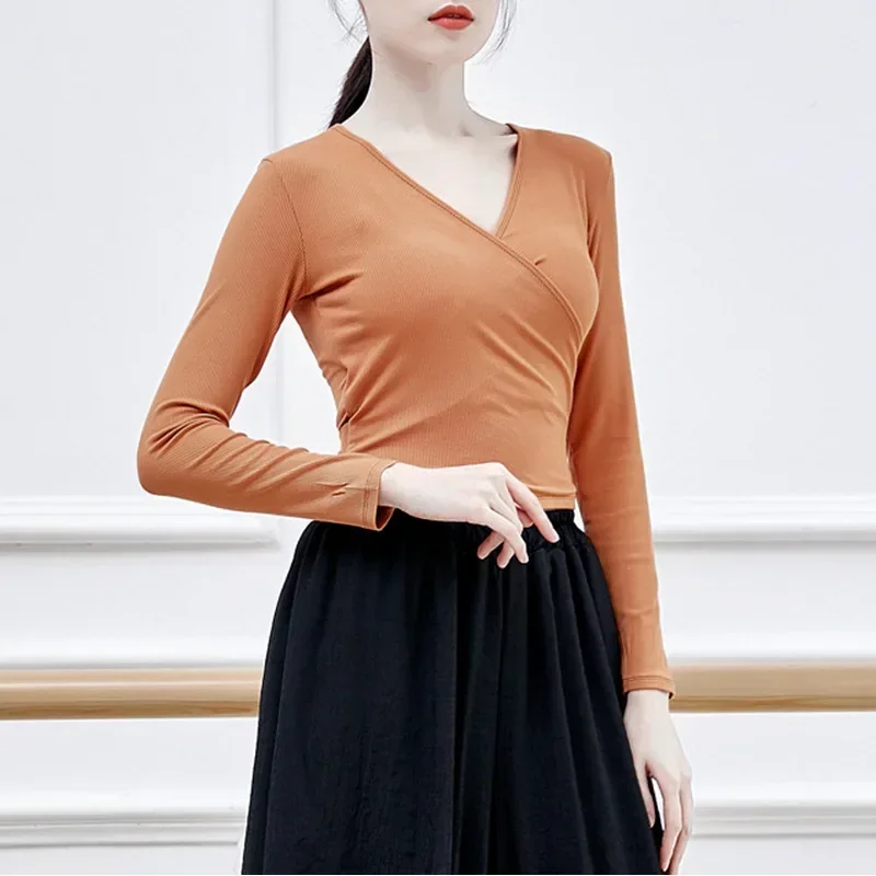 เต้นรําเสื้อผ้าผู้หญิงสายรัดสั้น SLIM-Fit Latin JAZZ โมเดิร์นคลาสสิก Body ผู้ใหญ่ Art Test TOP