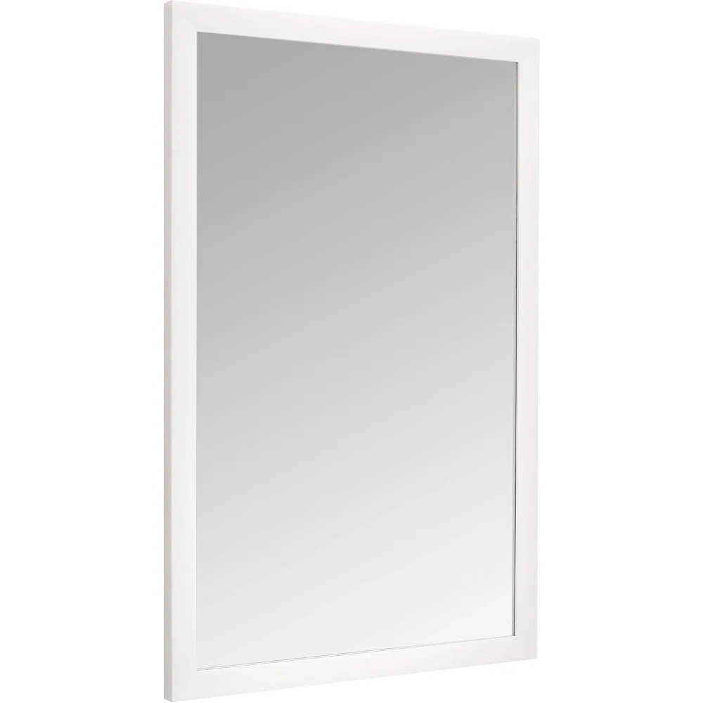 24x36 인치 직사각형 벽거울, 흰색 테두리, 가정 장식용으로 쉽게 설치 가능