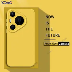 Luxury Angel Eyes Square Liquid Silicone Case Cover for Huawei Pura 70 Pro Plus Ultra 5G 360 Soft Mobile Phone Bags Pura70 70Pro