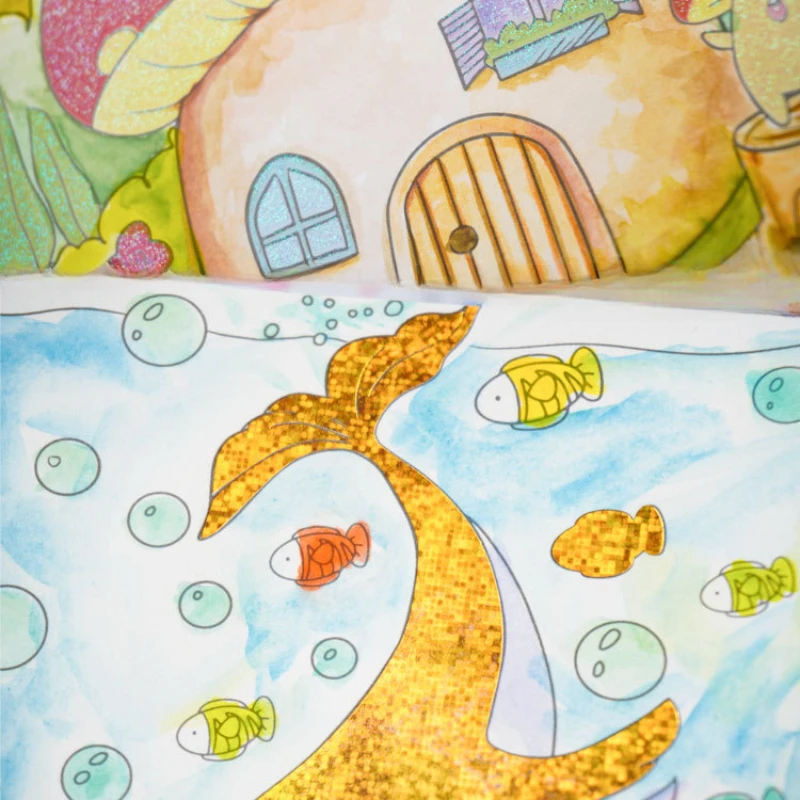 Acquerello Candy libro da colorare per bambini acquerello Picture Book Coloring Picture Book Coloring Water Powder Note