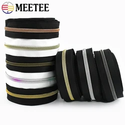 5/10Meters Meetee 3# 5# Nylon Zippers Tapes Coil Zip Tailor Zips Repair Kit DIY Bags Garment Zipper Replace Sewing Accessories