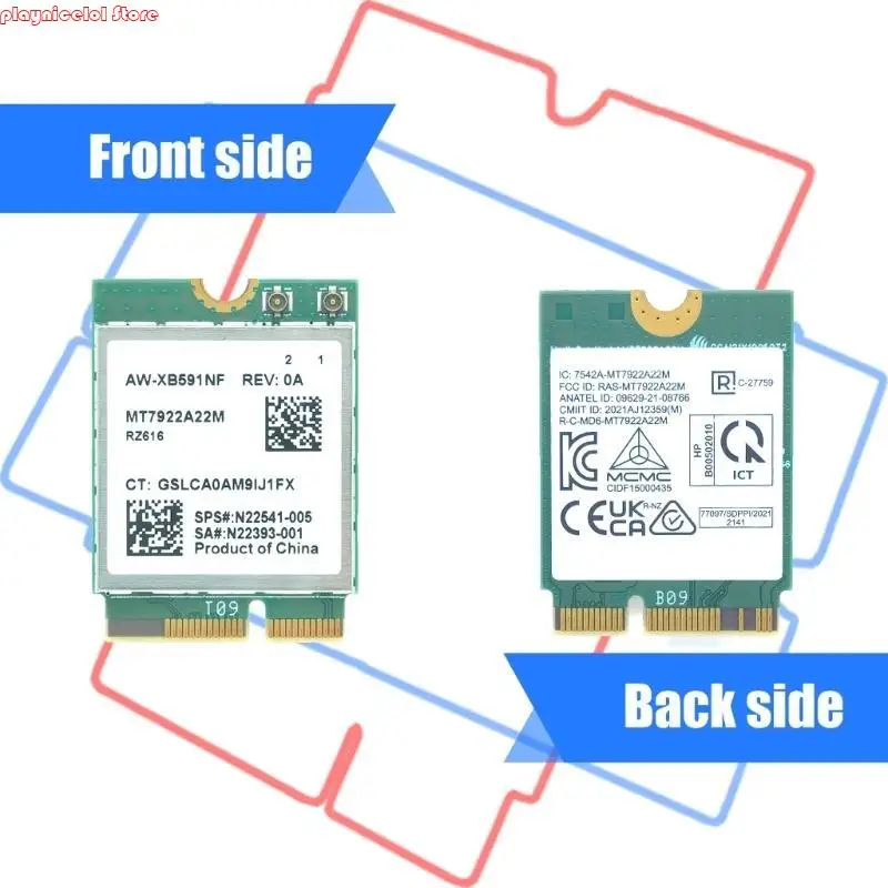 E8BA AW XB591NF MT7922 M.2 WIFI 6E بطاقة الشبكات اللاسلكية الفرقة الثلاثية 2400 ميغابت في الثانية