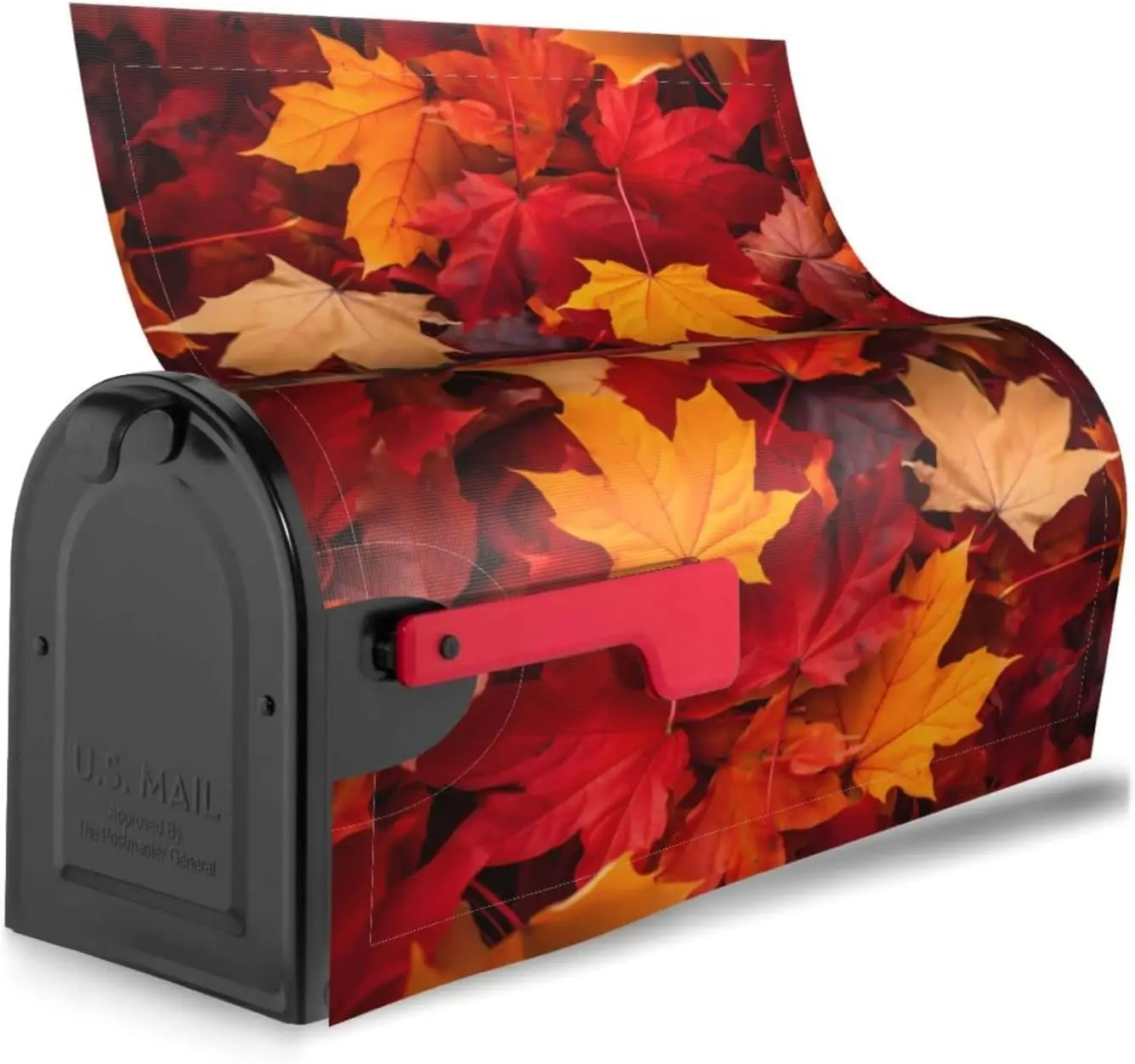 Autumn Leaf Mailbox Cover Fall Maple Leaves Mailbox Covers Magnetic Mail Wraps Post Garden Decor 21x18 Inch