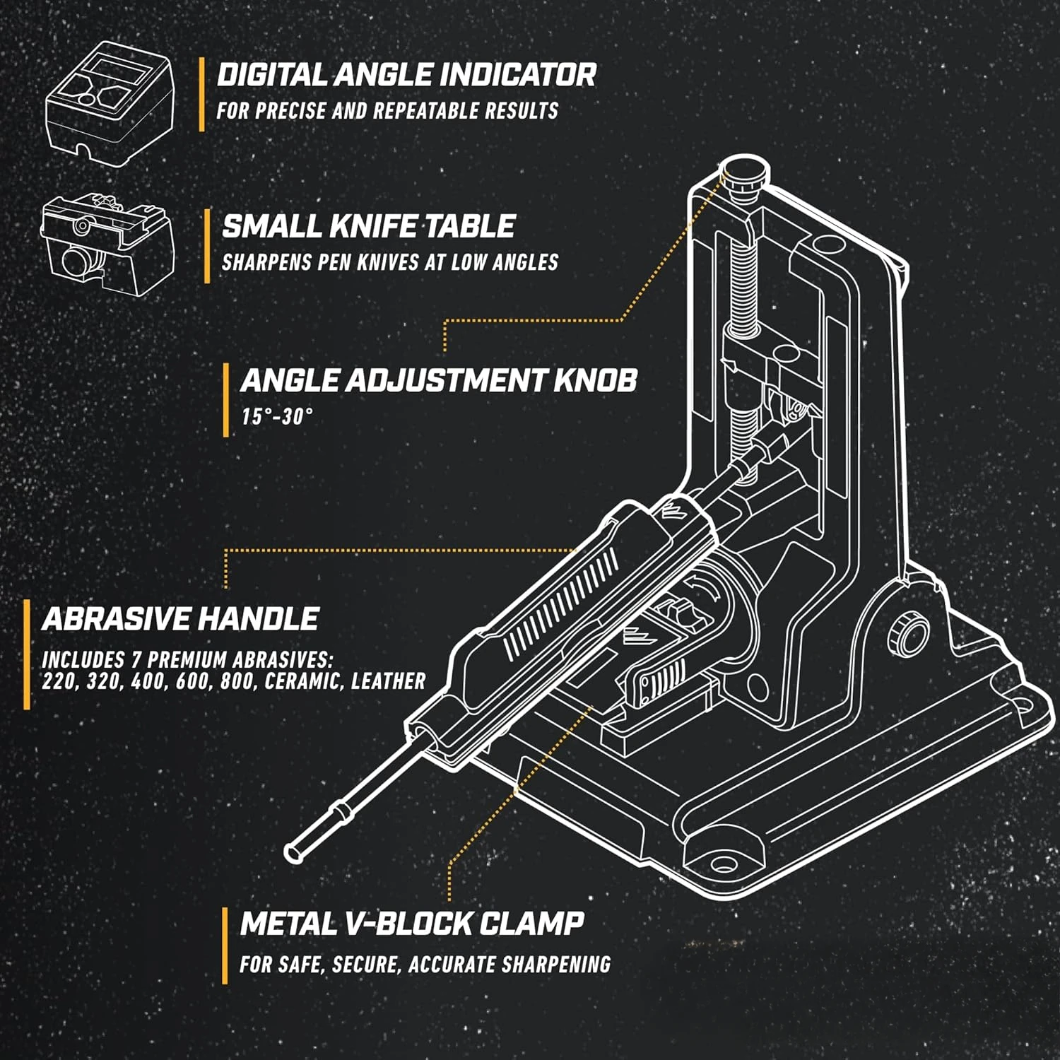 Professional Precision Adjust Knife Sharpener Tool, complete angle adjustable knife sharpening system