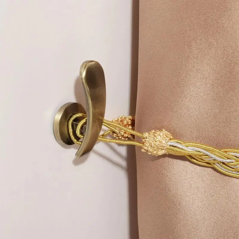 ❤️ 2Pcs Retro Practical Mounted Metal Hooks Curtain Tieback Curtain Hooks Wall Hanger Curtain Holder Home Decor Accessories