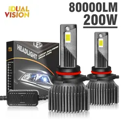 H7 LED 캔버스 헤드라이트 8000000LM CSP 칩 LED H4 H1 H11 9005 9006 HB3 HB4 9012 HIR2 200W 6000K PTF 얼음 전구 터보 안개 빛 12V