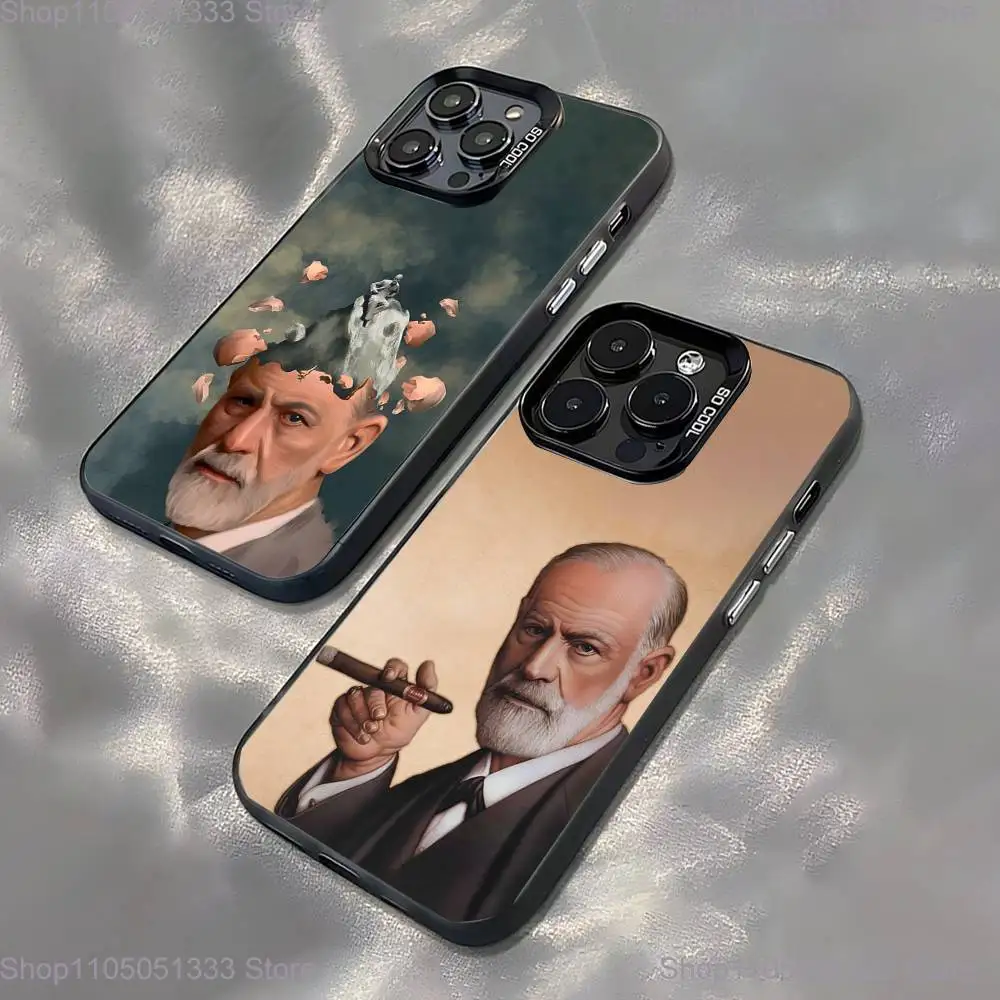 

Psychoanalysis Sigmund Freud Phone Case For iPhone 16,15,14,13,12,11,Pro,XS,Max,Plus,Mini,SE Black Candy Matte Shockproof Cover