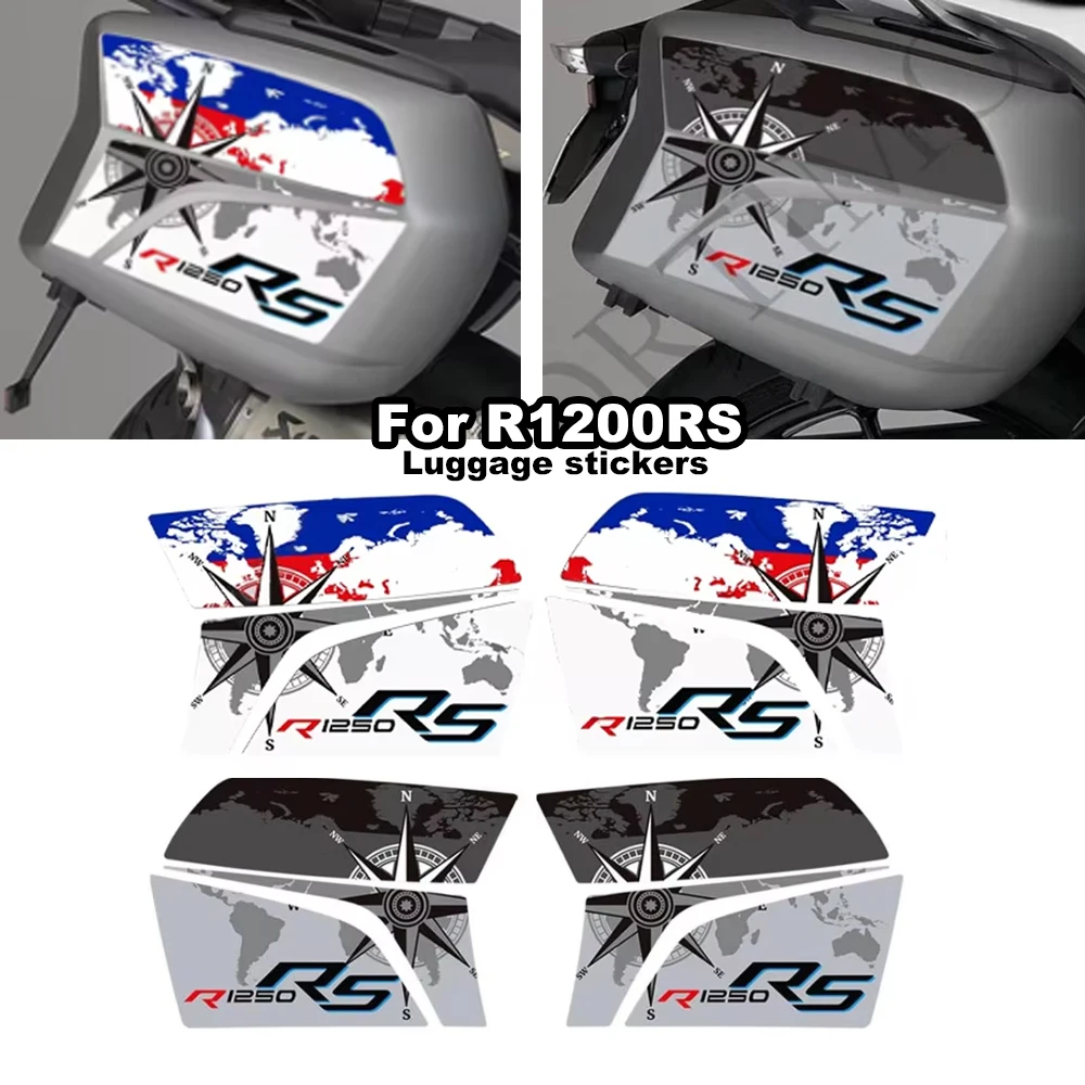 

For BMW R1250RS R 1250 RS R1250 2019 2020 2021 Motorcycle Aluminum Alloy Trunk Box Sticker Suitcases Side Box Decal