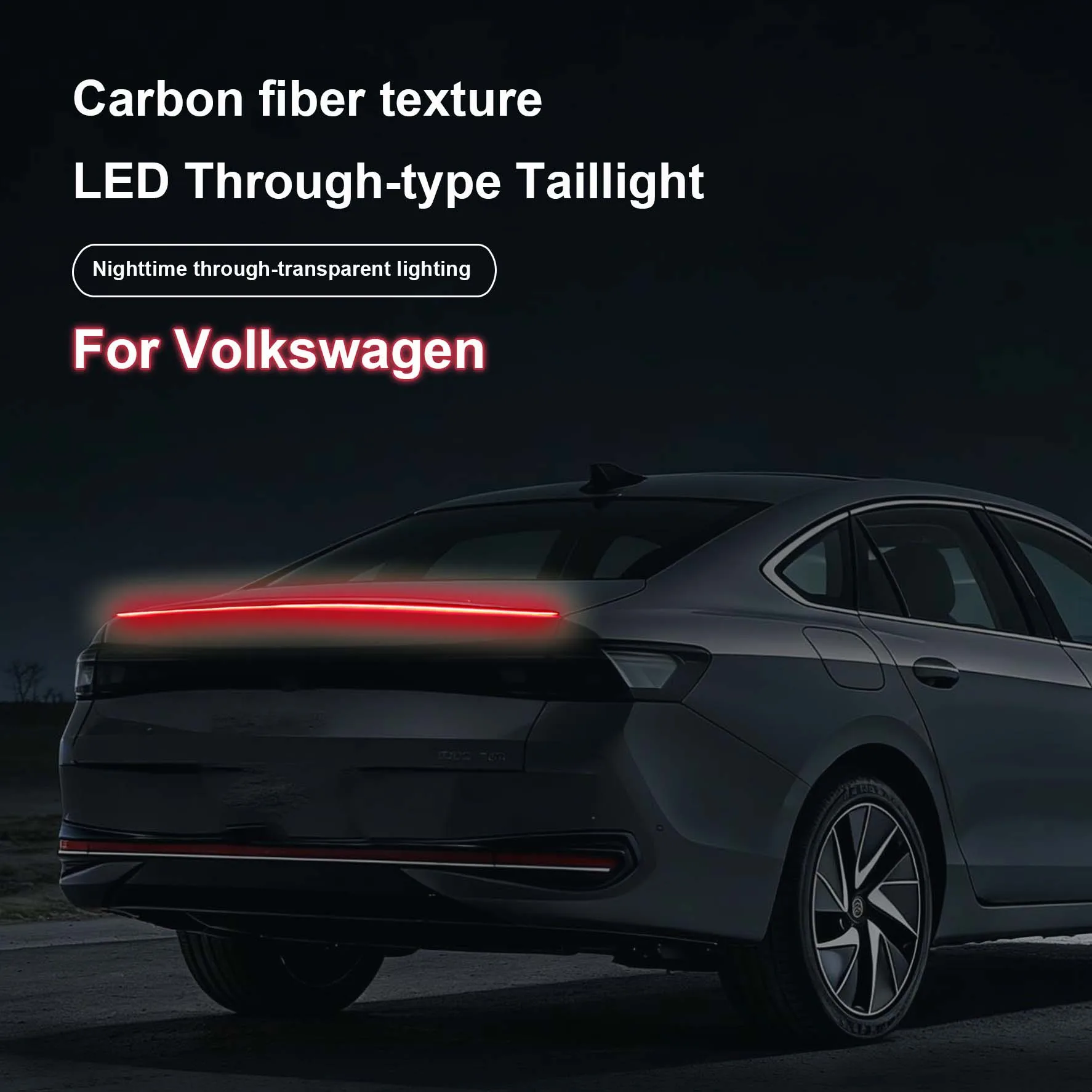 

Автомобильные высокопозиционные стоп-сигналы, задние предупреждающие сигнальные лампы, светодиодный спойлер из углеродного волокна, проточная лампа для Volkswagen CC Santana