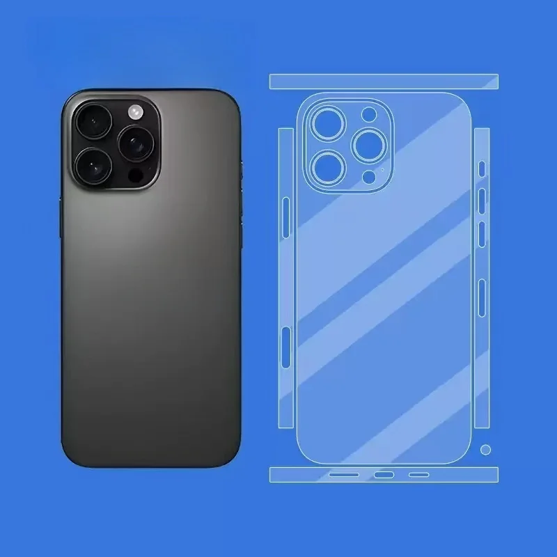 

Болезноцветная наклейка на кожу для iPhone 15 Pro Max, задняя пленка 16, 14 Plus 13, защитная наклейка, боковая рамка, защита без чехла