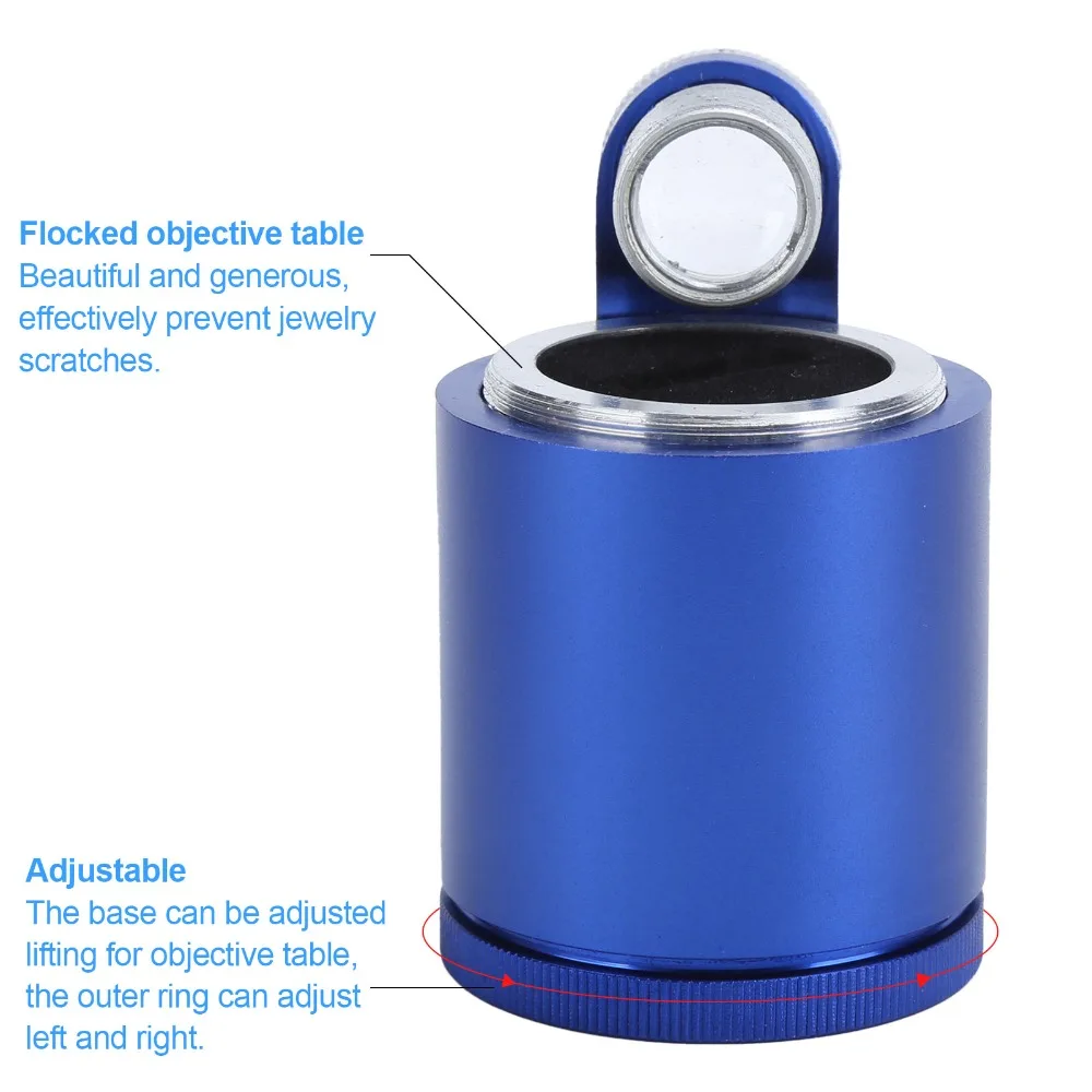 Clear Adjustable Focal Length Diamond Magnifier Multi Lens System Diamond Viewer Jewelry Loupe for 10x Gem Enthusiasts