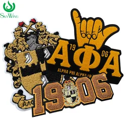 Alpha Phi Alpha Fraternity Chenille Patch, ''ΑΦΑ'' Greek Sorority Letter Iron-on Embroidered Patches for Jacket