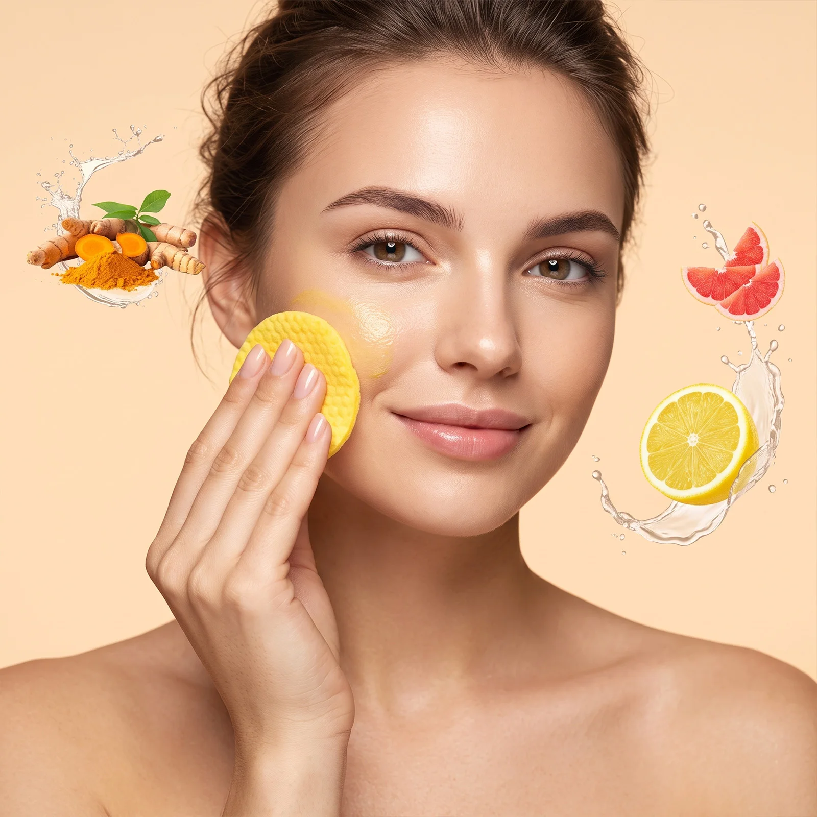 20pcs Turmeric Cleansing Pads Soft Skin Friendly Dual Use Wipe And Hydrate Brighten Even Skin Tone Remove Sunscreen Light Makeup
