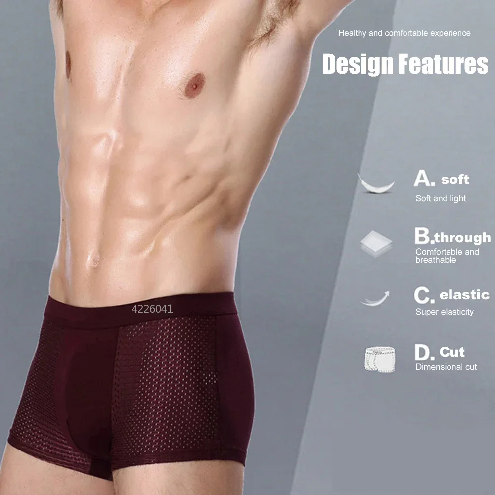 Fashion Ice Mesh Underwear for Men Comfortable Breathable Sweat Wicking Men\'s Boxers Summer Men\'s Underpants