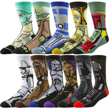 MINISO Disney Anime Çorap Erkek Kadın Uzun Çorap Karikatür Yenilik Komik Calcetines