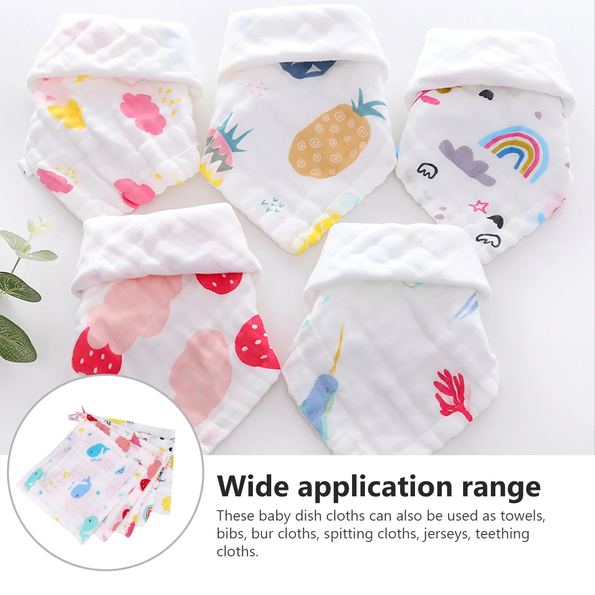 Face Towel Kids Washcloth Baby Handkerchief 6-layer Cotton Bib Towels Washcloths