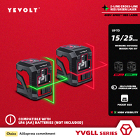 YEVOLT YVRLL4XS2/YVGLL4XS2 Red/Green Cross Line Laser Level 2-Line Self-leveling Measuring Tools Construction Machine