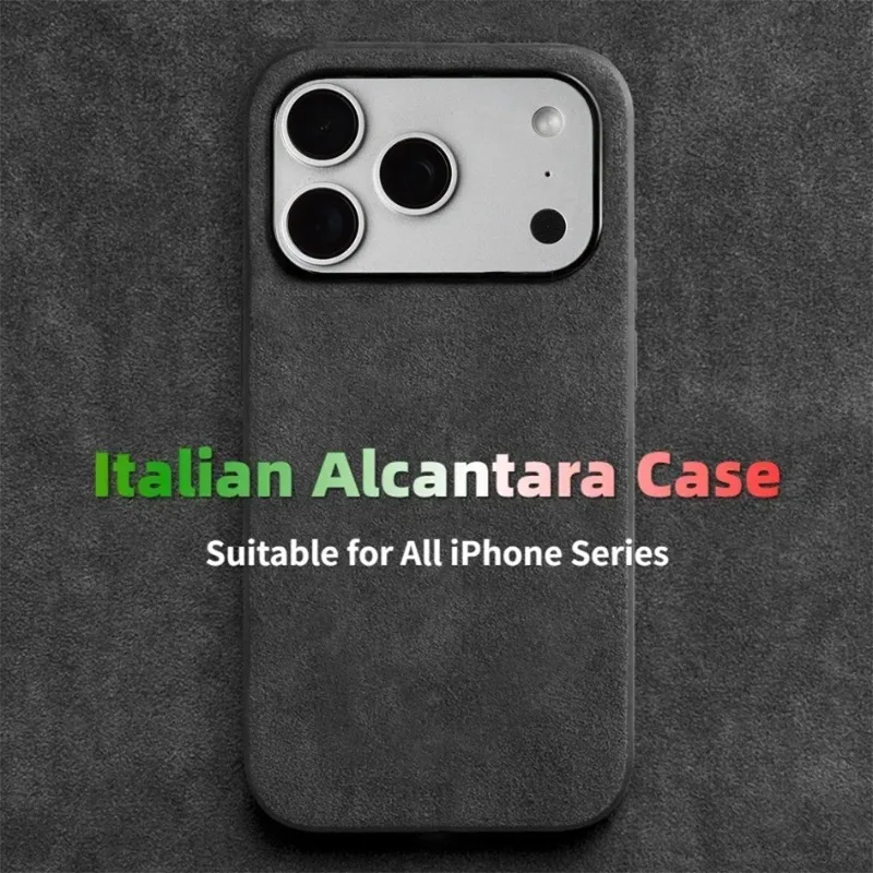 Italian for ALCANTARA Leather Case for iPhone 17 Pro Max 16 Pro Max 15 Pro Max 14 13 12 11 Xs Max Xr Luxury Business Phone Case