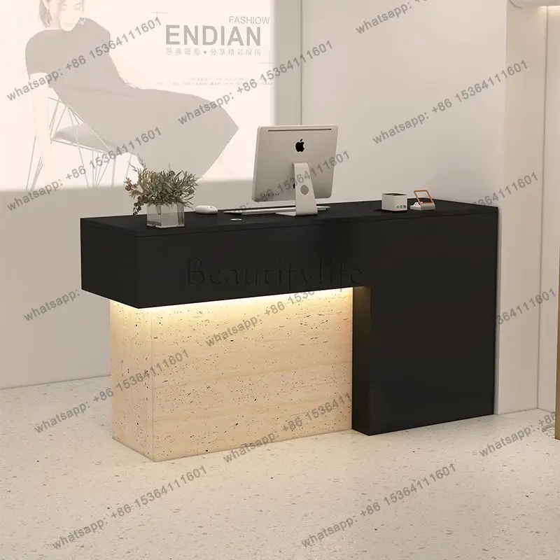 LJY Modern Beauty Reception Desk Display Luxury Reception Desk Vintage Office Salon Aesthetic Trendy Bancone Commercial Furnitur