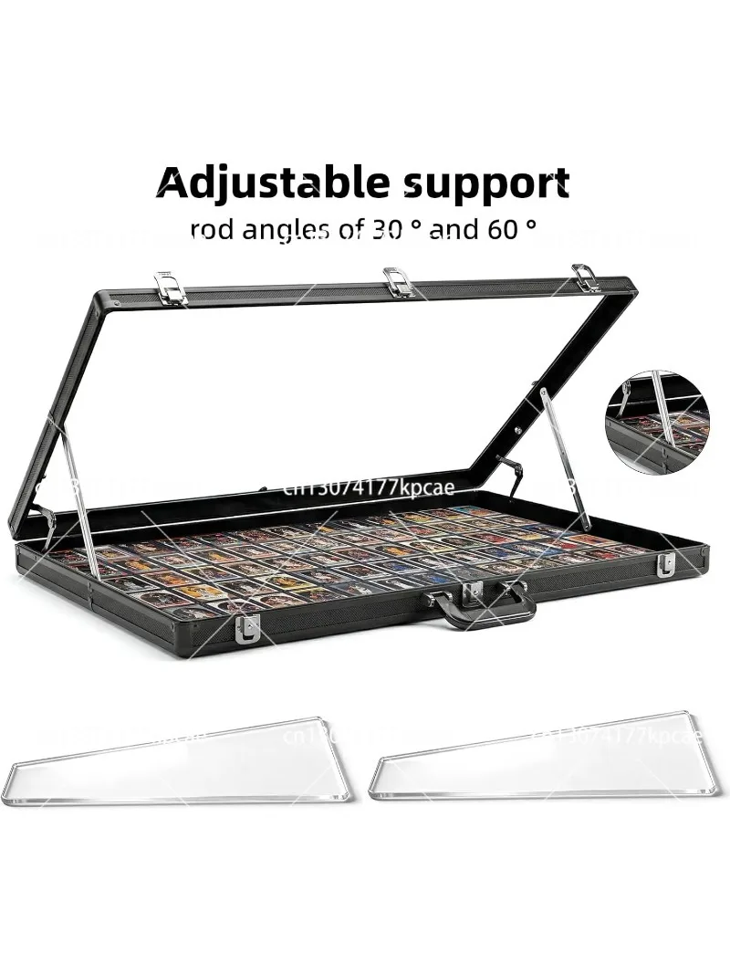 Lockable 32x22 Inch Aluminum Baseball Card Display Case with Acrylic Side Handle & Support Rod for Sports Card Showcase