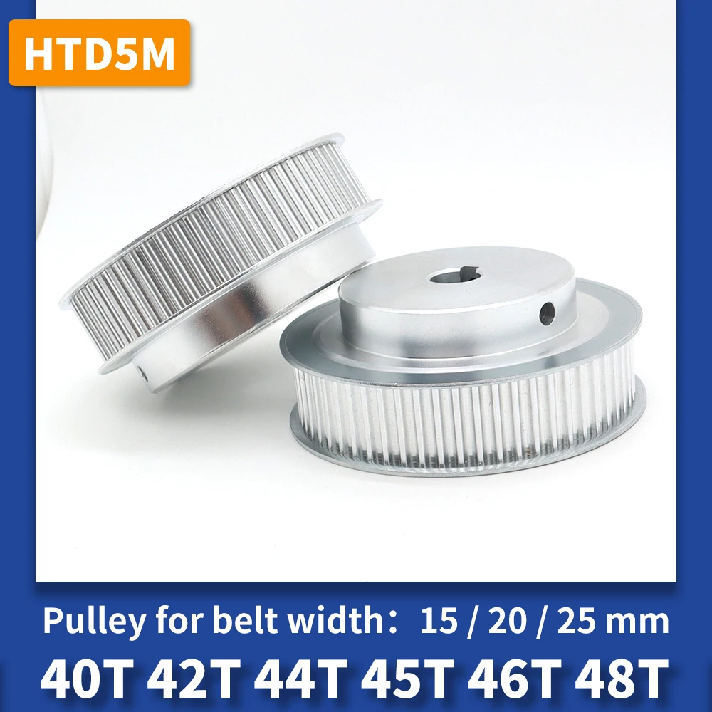 HTD 5M Pulley Keyless 40T 42T HTD5M Toothed Pulley 44T 45T HTD 5M Pulley 46T 48T HTD 5M 15mm 20mm 25mm HTD 5M Synchronous Wheel